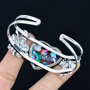 Natural Fiesta Turquoise Gemstone <b>Bangle</b> Jewelry <b>Bracelet</b> Elegant Stylish Gift For Women Handmade 925 Sterling Silver Jewelry - Product Image 3