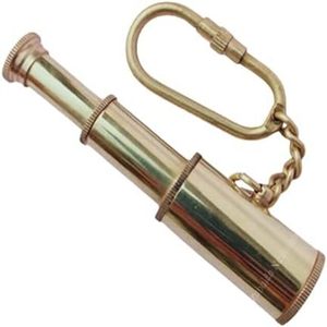 Magnifique porte-clés télescope en laiton de designer, 1 pièce, porte-clés télescope en laiton avec anneau, 3 pouces - Product Image 1