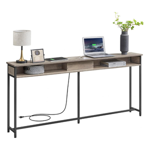 SUKAVINA Console <b>Table</b> with Outlet and Shelves, Sofa <b>Table</b> with Charging Station, Entryway <b>Table</b> for Hallway, Living Room - Product Image 1