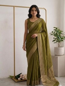 Elegant Traditional Party Wear Women's Black Purple Pink Green Pure HO Silk <b>Saree</b> Zari Border Rich Pallu Russian Silk <b>Blouse</b> - Product Image 2
