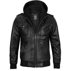 Plain High Street Men's <b>Gothic</b> Biker <b>Jacket</b> Punk Leather Coat Winter Eco-friendly Silver Skull Cross Hardware Slim Fit Stand - Product Image 3