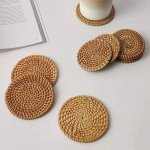 Assiette en osier faite à la main, écologique, naturelle, TUYET DUNG, motif floral classique, fabriquée au Vietnam pour café et restaurant - Product Image 2