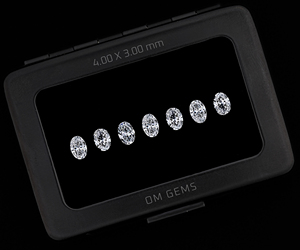 เพชรทรงรีขนาด 4.0x3.0 มม., เพชรเพาะเลี้ยง 1 กะรัต, เพชรเมลีเพาะเลี้ยงแบบหลวม, เพชรเจียระไนแบบพิเศษสำหรับทำเครื่องประดับ (7 เม็ด) - Product Image 3