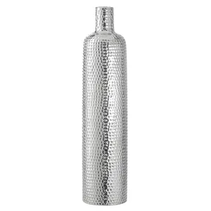 Vases de table en métal faits à la main, design texturé argenté pour la décoration de la maison - Product Image 6