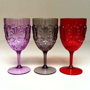 Verre à vin en plastique acrylique vintage personnalisé, couleur personnalisée, gaufré, pour mariage, fête, Noël - Product Image 5