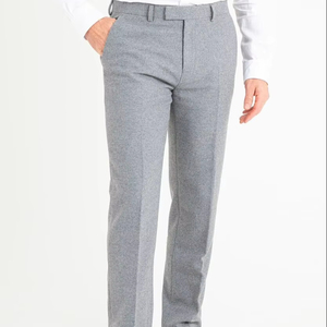 Pantalones de Vestir Formales para Hombre, Corte Profesional, Estilo Recto, Transpirables, de Lona, con Logotipo Personalizado, 100% Algodón - Product Image 1
