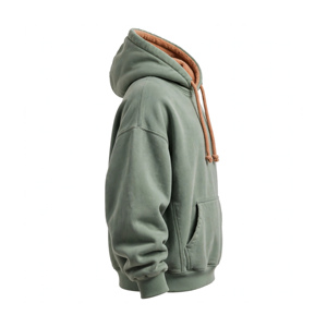Sweat-shirt à capuche en molleton français pour homme, coupe ample, avec poche, décontracté, pour l'automne, 100% coton - Product Image 2