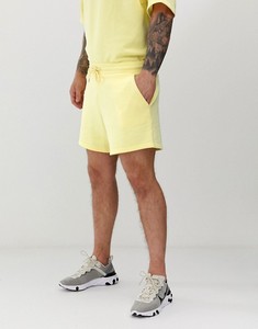 Ensemble t-shirt et short décontracté jaune pour homme, col rond, couleur unie, léger, respirant, coupe ample, tenue d'été - Product Image 2