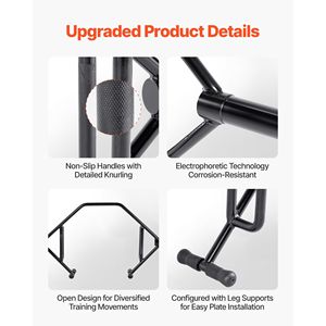Mancuernas con marco abierto de 2 pulgadas, empuñaduras moleteadas de capacidad de 800 LBS para entrenamiento de fuerza, equipo de gimnasio en casa para sentadillas en el hombro - Product Image 4