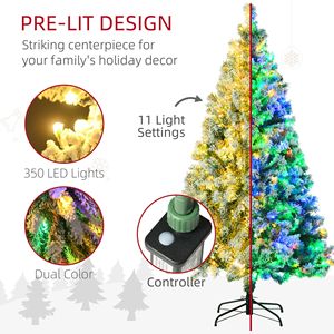 Albero di Natale Pre-Illuminato da 180 cm con Effetto Neve, Luci LED, Rami Ghiacciati e Base in Acciaio per Decorazioni Festive - Product Image 4