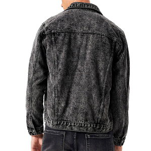 Wholesale LUXE ATTIRE INDUSTRY Men's Autumn Casual Denim Jackets 100% Cotton Eco-Friendly <b>Covered</b> <b>Button</b> Closure Daily Wear - Product Image 4