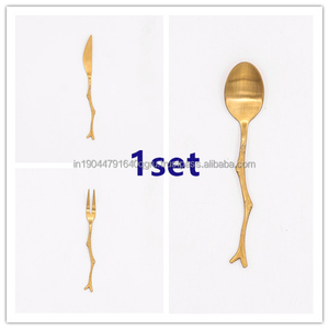 ชุดช้อนส้อม 3 ชิ้นออกแบบสาขาต้นไม้หรูหราสําหรับงานแต่งงานบ้านร้านอาหารห้องครัว - Product Image 5