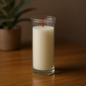 VELÓN VOTIVO TRANSPARENTE, Vela Blanca de Aromaterapia, Cera de Parafina con Frasco de Vidrio, Aromatizada - Product Image 3