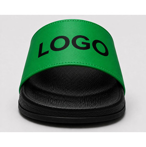 Sandales à bout ouvert en EVA respirantes avec logo personnalisé vert pour hommes et femmes |   Claquettes d'été antidérapantes |   Usine OEM ODM - Product Image 5