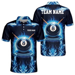Camiseta de Polo Personalizada para Hombre, Manga Corta, Diseño de Billar con Impresión Digital, Secado Rápido, Poliéster, Ropa Casual - Product Image 3