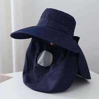 Gorra de protección solar de verano para hombre con cubierta para la cara y el cuello, transpirable, ligera, para pesca al aire libre, senderismo, protección UV