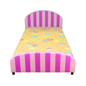 Lit double pour tout-petits en bois massif avec cadre en bois et revêtement en velours, écologique, durable et confortable, idéal pour les enfants, les appartements, les chambres et les écoles - Product Image 3