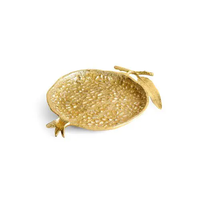 Plateau de service de luxe en forme de grenade dorée, plateau en métal texturé pour les tables de fêtes et la décoration haut de gamme des hôtels