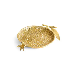 Plato de Servir de Lujo en Forma de Granada Dorada, Bandeja de Metal Texturizado para Decoración de Mesa Festiva y Decoración de Hoteles de Alta Gama - Product Image 2