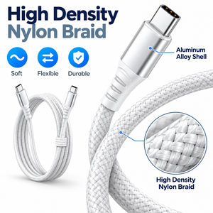Câble <span class=keywords><strong>de</strong></span> charge rapide USB-C 240W avec marqueur E, tressé en nylon, longueur et couleur personnalisables pour accessoires mobiles en gros - Product Image 4