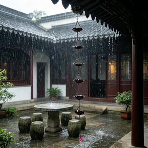 Chaîne de pluie Lotus en métal, chaîne de drainage de gouttière décorative, attrape-pluie pour cour, villa, jardin extérieur - Product Image 3