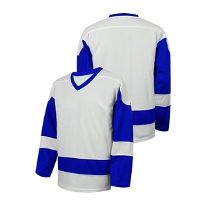 Maillot de hockey sur glace personnalisé, unique et abordable, couleur unie, design à lacets, 100 % polyester, impression par sublimation numérique, séchage rapide - Product Image 1