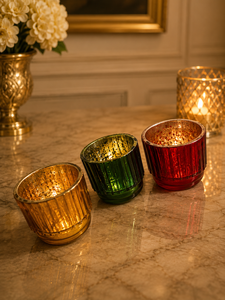 Décoration de maison de luxe moderne, grand vase à bougie de table en verre cristal soufflé à la main, design artisanal pour mariage, baby shower, Ramadan - Product Image 3