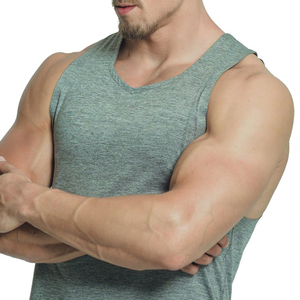 Camisetas sin mangas personalizadas OEM para correr, chaleco ajustado para hombre, camiseta deportiva acanalada para gimnasio y fitness. - Product Image 4