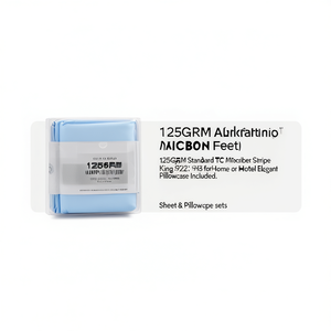 Juego de Sábanas de Microfibra TC Estándar de 125 g/m² con Rayas, Tamaño King, para Hogar u Hotel, Incluye Funda de Almohada Elegante - Product Image 2