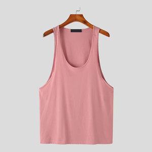 เสื้อกล้ามกีฬาคุณภาพดีราคาส่ง สีพื้น คอกลม ทรงหลวม บางเบา ใส่สบายทุกวัน - Product Image 1