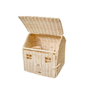 Juguete de Mimbre Hecho a Mano de Moda para Niños, Casa de Muñecas de Estilo Vintage, Modelo Educativo con Bolsa de Transporte para Bebés - Product Image 1