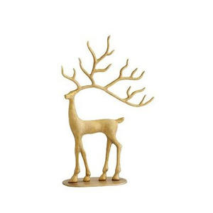 Figurine de renne en aluminium finition or de luxe, décoration de centre de table de Noël haut de gamme, vente en gros d'usine, réutilisable - Product Image 6