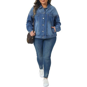 แจ็คเก็ตยีนส์ผู้หญิง แขนยาว ติดกระดุม สไตล์วินเทจตะวันตก คลาสสิก ลำลอง สตรีทแวร์ - Product Image 4