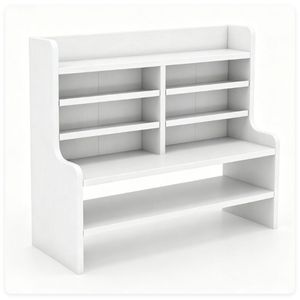 Organizer da Scrivania in Legno a 6 Livelli, Ripiani Regolabili e Rimovibili, Portaoggetti per Artigianato, Penne, Nastri Washi, con Protezioni Anti-Caduta - Product Image 3