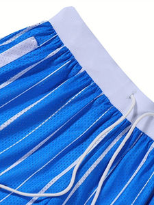 Pantalones Cortos de Baloncesto de Malla Transpirable con Logotipo Personalizado, 5 Pulgadas de Entrepierna, Poliéster Sólido, Deportivos, Casuales, Tallas Grandes, OEM, con Bolsillo - Product Image 5