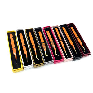 Pince à épiler personnalisée en acier inoxydable de haute qualité, lisse et dentelée, pour extensions de cils, couleur unie intense - Product Image 4