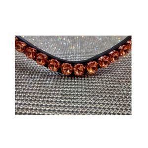 Banda para cejas de cuero de 8mm de alta calidad de color oro rosa (negro marrón)-Rub International Model 7860B Cómoda equitación - Product Image 1