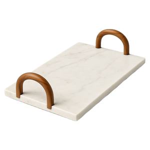 Plateau en marbre rose Plateau de service décoratif élégant avec bords lisses Parfait pour les collations, les apéritifs et la décoration intérieure - Product Image 1