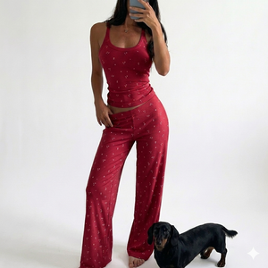 Ensemble deux pièces pour femmes, débardeur et pantalon, tenue coordonnée tendance, sans manches, vêtements d'été respirants, confortables, coupe décontractée - Product Image 1