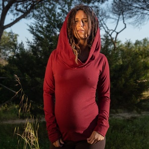 Lightweight Bohemian Long Sleeve Cowl Neck Hoodie <b>Festival</b> <b>Top</b> For Women Everyday Wear Everyday Wear - Product Image 2