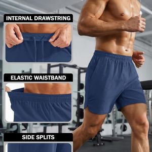 Pantalones Cortos Deportivos Personalizados de la Marina, de Secado Rápido, para Todo Clima, de Poliéster de Alto Rendimiento, con Ranura Integrada para Teléfono, para Hombre - Product Image 5