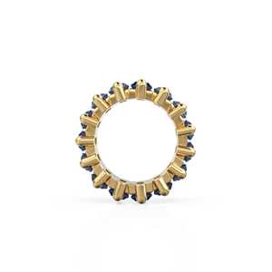 Cuentas de Oro de 14k con Zafiro Azul en Forma de Baguette / Cuentas Europeas de Zafiro / Cuentas Rondelle de Zafiro / Adorno de Oro Sólido con Zafiro - Product Image 6