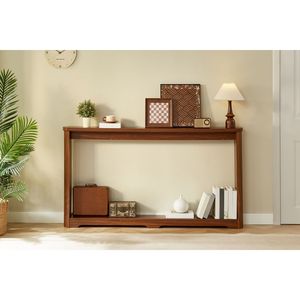 70.1\" Corrugated Texture Storage <b>Console</b> <b>Table</b> Narrow Wooden <b>Sofa</b> <b>Table</b> for Entranceways Perfectly Fits Any <b>Sofa</b> - Product Image 4