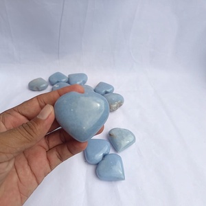 Natural Blue Striped Angelite Heart Gemstone Crystal Handmade Fashion Trend Business <b>Gift</b> Bulk Supplier - Product Image 5