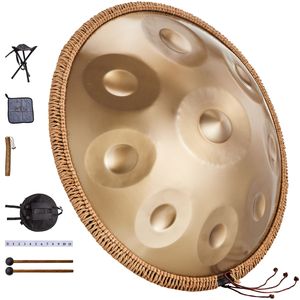 Handpan in Re minore da 22 pollici con 9 note 440Hz, supporto per handpan, borsa per il trasporto e bacchette per strumento a percussione - Product Image 1