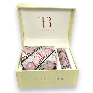 Conjunto de Corbata y Pañuelo de Bolsillo Geométrico Rosa Benon para Hombre |   Corbata de Jacquard de Diseño Premium, Formal, para Boda, Negocios, Caja de Regalo de Lujo - Product Image 1