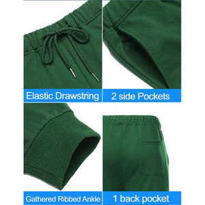 Custom Men Streetwear Solid Cotton Hooded Sweatsuit <b>Distressed</b> Embroidery Patch Cropped Hoodie Sweatpants Set Casual - Product Image 5