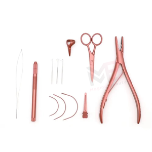 MAGMA BEAUTY Stainless Steel Metal Hand Tied Hair Extension Tool Kit Set <b>Pliers</b> <b>Small</b> Scissor Commercial Use Custom Pouch - Product Image 5