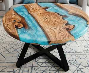 Custom Luxury Solid Wood River <b>Table</b> with <b>Epoxy</b> <b>Resin</b> Live Edge Handmade Coffee <b>Table</b> for Modern Home Furniture Wholesale - Product Image 3