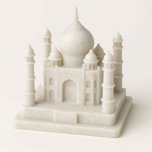 Sculpture en marbre Taj Mahal artisanale de qualité supérieure, décoration élégante pour la maison - Product Image 1